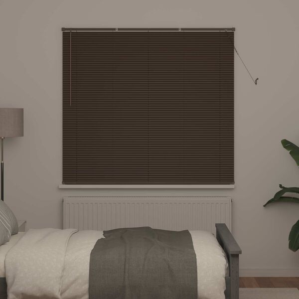 vidaXL Venetian Blind Manual Adjustable Dark Brown 160 x 150 cm PVC