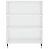 vidaXL Bookcase High Gloss White 69.5x32.5x90 cm Engineered Wood
