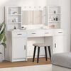 vidaXL Dressing Table Set with Drawer 3 pcs White Engineered Wood