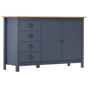 vidaXL Sideboard Hill Grey 130x40x80 cm Solid Pine Wood