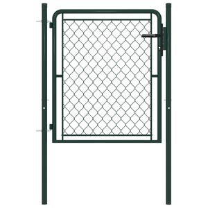 vidaXL Garden Gate Steel 100x100 cm Green