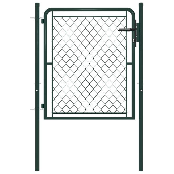 vidaXL Garden Gate Steel 100x100 cm Green