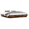 vidaXL Bed Frame with LED without Mattress Smoked Oak 200x200 cm