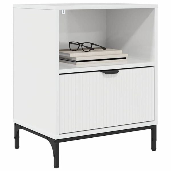 vidaXL Bedside Cabinet with Drawer High gloss white 49 x 36 x 61 cm