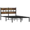 vidaXL Metal Bed Frame without Mattress Smoked Oak 120x190 cm Small Double