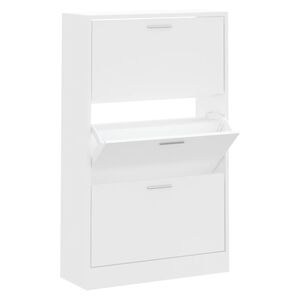 vidaXL Shoe Cabinet White 63x24x103 cm Engineered Wood