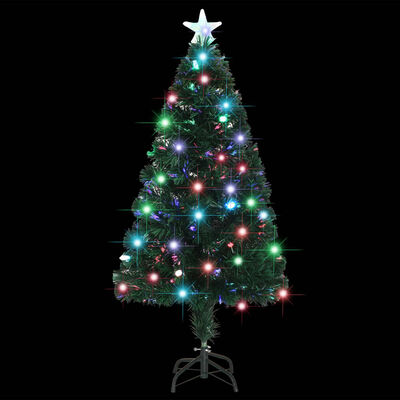 vidaXL Pre-lit Christmas Tree with Stand 120 cm Fibre Optic