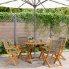 vidaXL 5 Piece Garden Dining Set Grey Polypropylene and Solid Wood