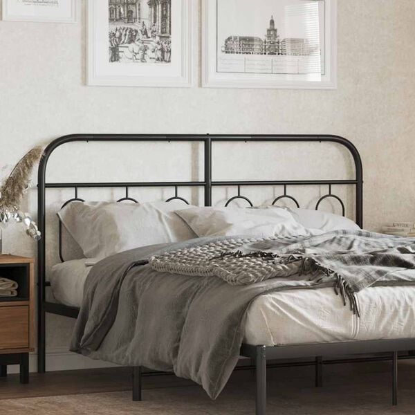 vidaXL Metal Replace Headboard Black 140 cm