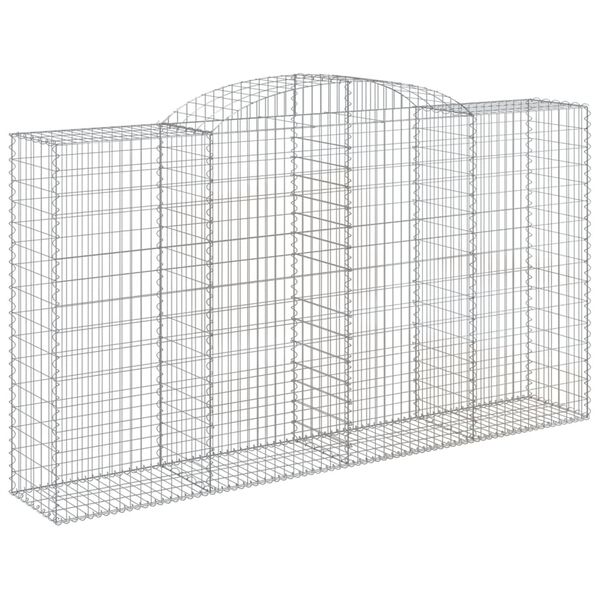 vidaXL Arched Gabion Basket 300x50x160/180 cm Galvanised Iron