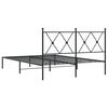 vidaXL Metal Bed Frame without Mattress with Headboard Black 135x190cm