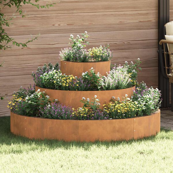 vidaXL Garden Planter Brown 120 x 120 x 20 cm Weathering Steel