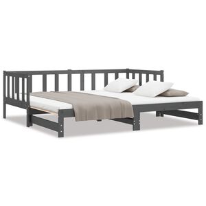 vidaXL Pull-out Day Bed without Mattress Grey 2x(90x190)cm