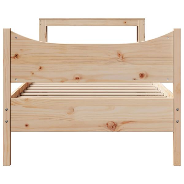 vidaXL Bed Frame with Headboard 90x200 cm Solid Wood Pine