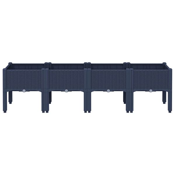 vidaXL Garden Planter with Legs Blue Grey 160x40x42 cm PP