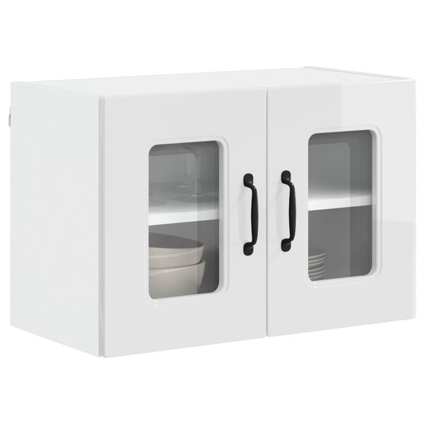 vidaXL Kitchen Cabinet Kalmar 2 pcs High Gloss White 60 x 31 x 40 cm