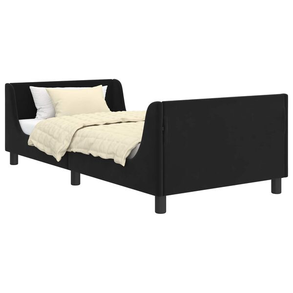 vidaXL Children's Bed Frame with Headboard Black 80 x 200 cm Velvet