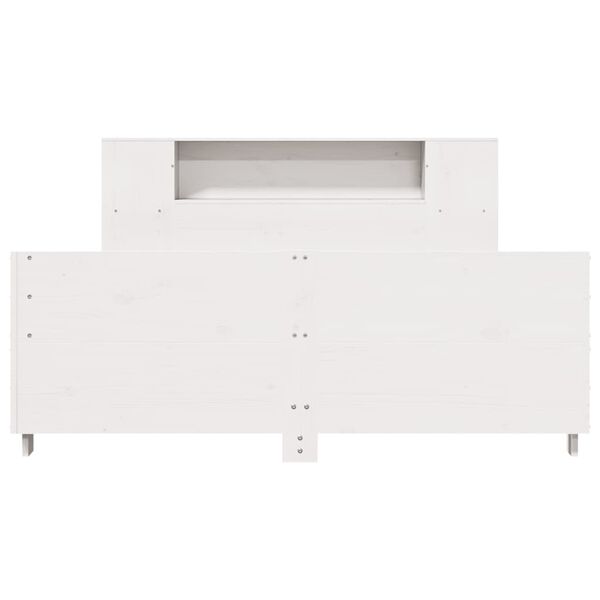 vidaXL Bed Frame without Mattress White 150x200 cm King Size Solid Wood Pine