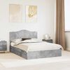 vidaXL Storage Bed Concrete Grey 150 x 200 cm Engineered Wood
