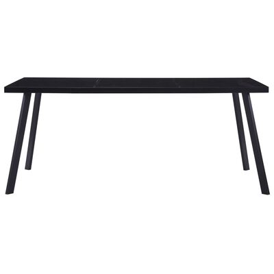 vidaXL Dining Table Black 160x80x75 cm Tempered Glass