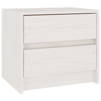 vidaXL Bedside Cabinet White 40x30.5x35.5 cm Solid Pine Wood