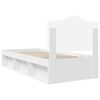 vidaXL Bed Frame with Headboard White 100 x 200 cm Solid Pine Wood