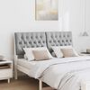 vidaXL Upholstered Headboard Light Grey 150 cm Solid Pine Wood
