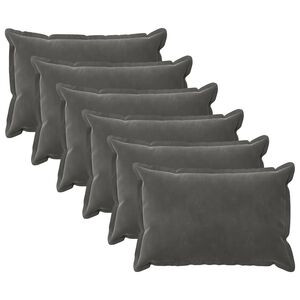 vidaXL Cushion with Pillow HOUTEN 6 pcs Dark Grey Velvet