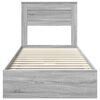vidaXL Storage Bed with Drawer Grey Sonoma 75 x 190 cm Engineered Wood