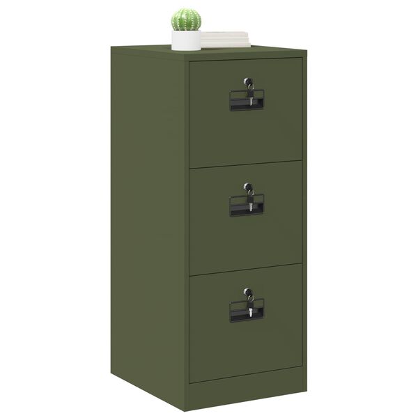 vidaXL File Cabinet Olive Green 44 x 50 x 106.5 cm Cold-Rolled Steel
