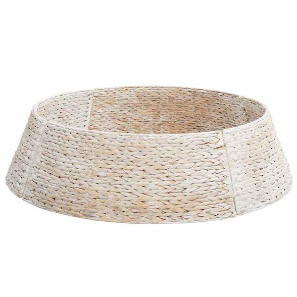 vidaXL Christmas Tree Collar White 105 x 105 x 28 cm Water hyacinth