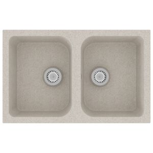 vidaXL Kitchen Sink Beige 76 x 48 x 30 cm Quartz and Resin