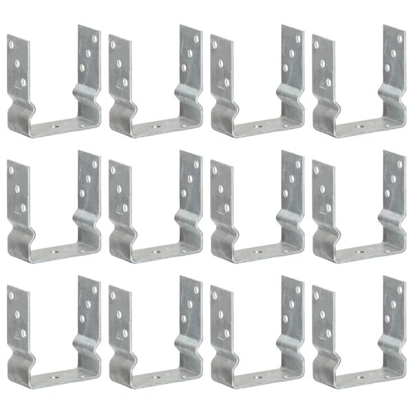 vidaXL Fence Anchors 12 pcs Silver 12x6x15 cm Galvanised Steel