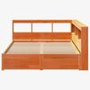 vidaXL Bookcase Bed 2 pcs Wax Brown 200 x 120 cm Solid Pine Wood
