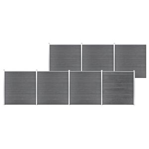 vidaXL Garden Fence WPC 1218x186 cm Grey