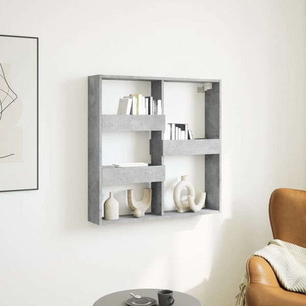 vidaXL Wall Cabinet Concrete Grey 80x15x80 cm Engineered Wood