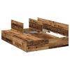 vidaXL Storage Bed Frame Old Wood 140 x 200 cm Engineered Wood