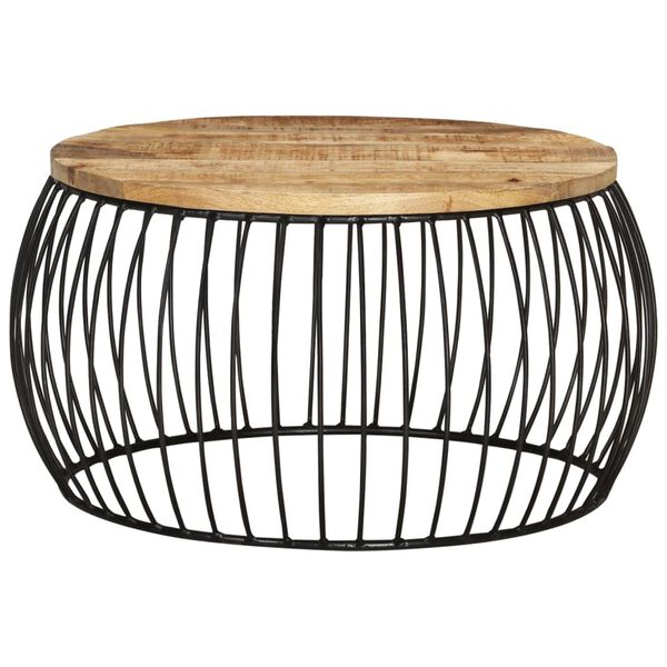 vidaXL Coffee Table &Oslash;68 cm Rough Mango Wood