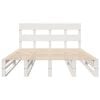 vidaXL Bed Frame without Mattress White 135x190 cm Double Solid Wood Pine