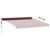 vidaXL Automatic Retractable Awning with LEDs Burgundy 400x300 cm