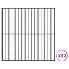 vidaXL Dog Playpen 12 Panels Black Galvanised Steel