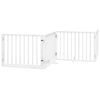 vidaXL Dog Gate with Door Foldable 6 Panels White 480 cm Poplar Wood