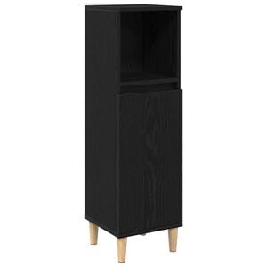 vidaXL Bathroom Cabinet Black Oak 30 x 30 x 100 cm Engineered wood