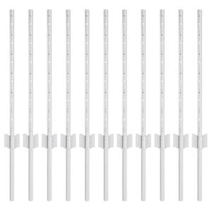 vidaXL Fence Post 11 pcs Silver 60 cm Steel