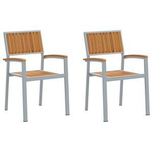 vidaXL Garden Chair 2 pcs Brown 56 x 57 x 87cm Solid Acacia wood