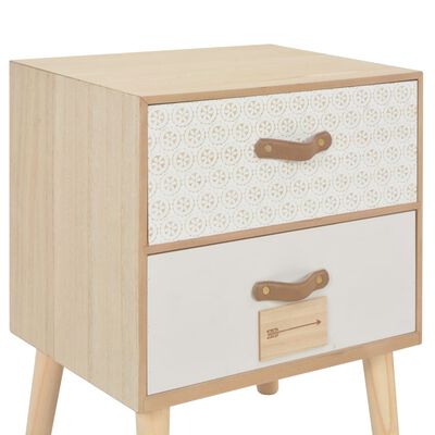 vidaXL Bedside Cabinet with 2 Drawers 40x30x49.5 cm Solid Pinewood