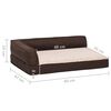 vidaXL Ergonomic Dog Bed Mattress 60x42 cm Linen Look Fleece Brown