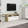 vidaXL TV Cabinet White and Sonoma Oak 120x30x50 cm Engineered Wood