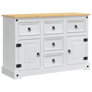 vidaXL Storage Chests with Door White 112 x 40 x 75 cm Solid Pine Wood