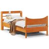 vidaXL Bed Frame with Headboard Wax Brown 100x200 cm Solid Wood Pine